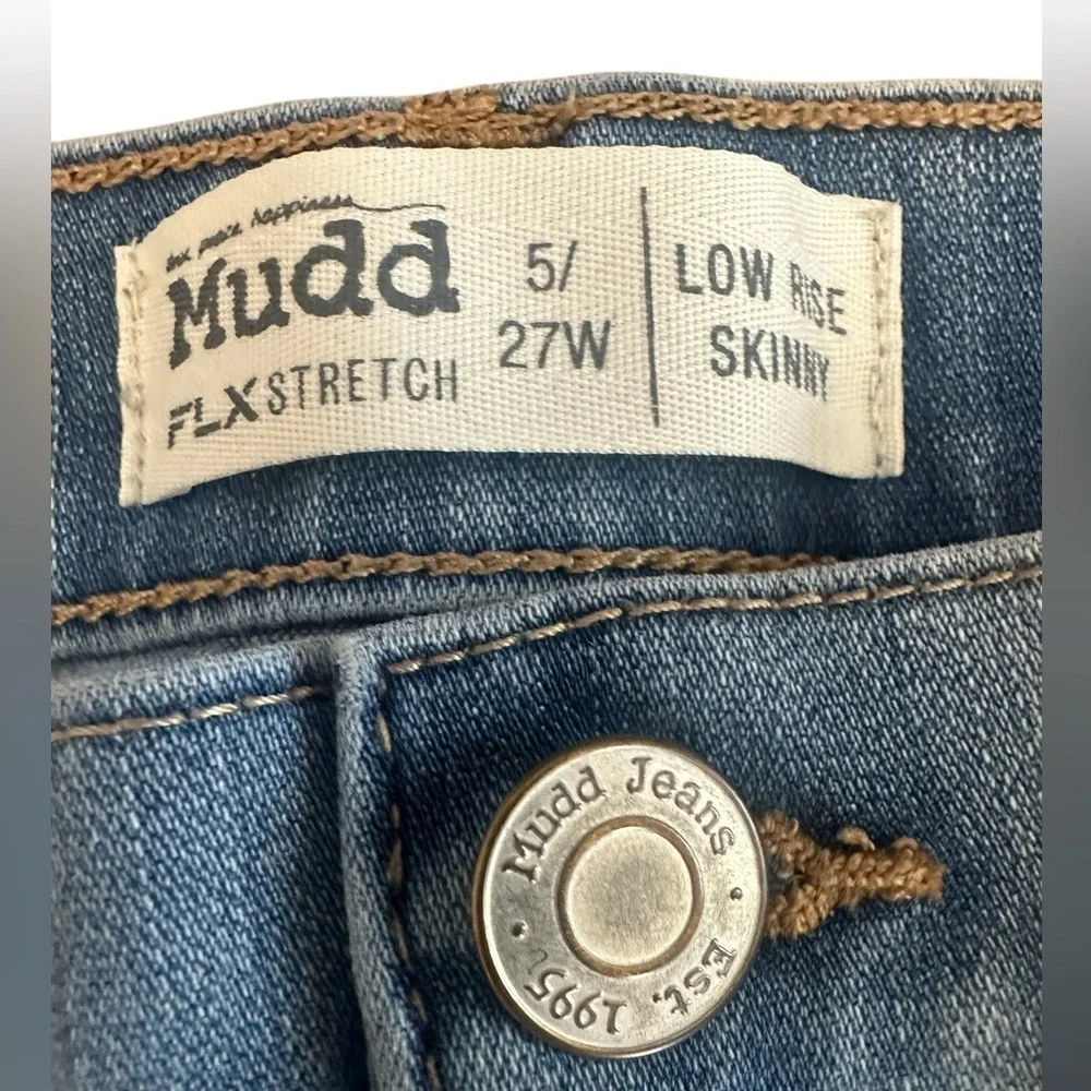 Mudd Low Rise Distressed Skinny Jeans - Womens Size 5 - 5/27 Light Wash
